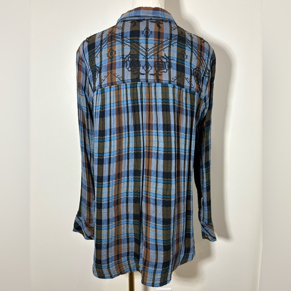 Free People Magical Plaid Embroidered Shirt - Picture 8 of 10